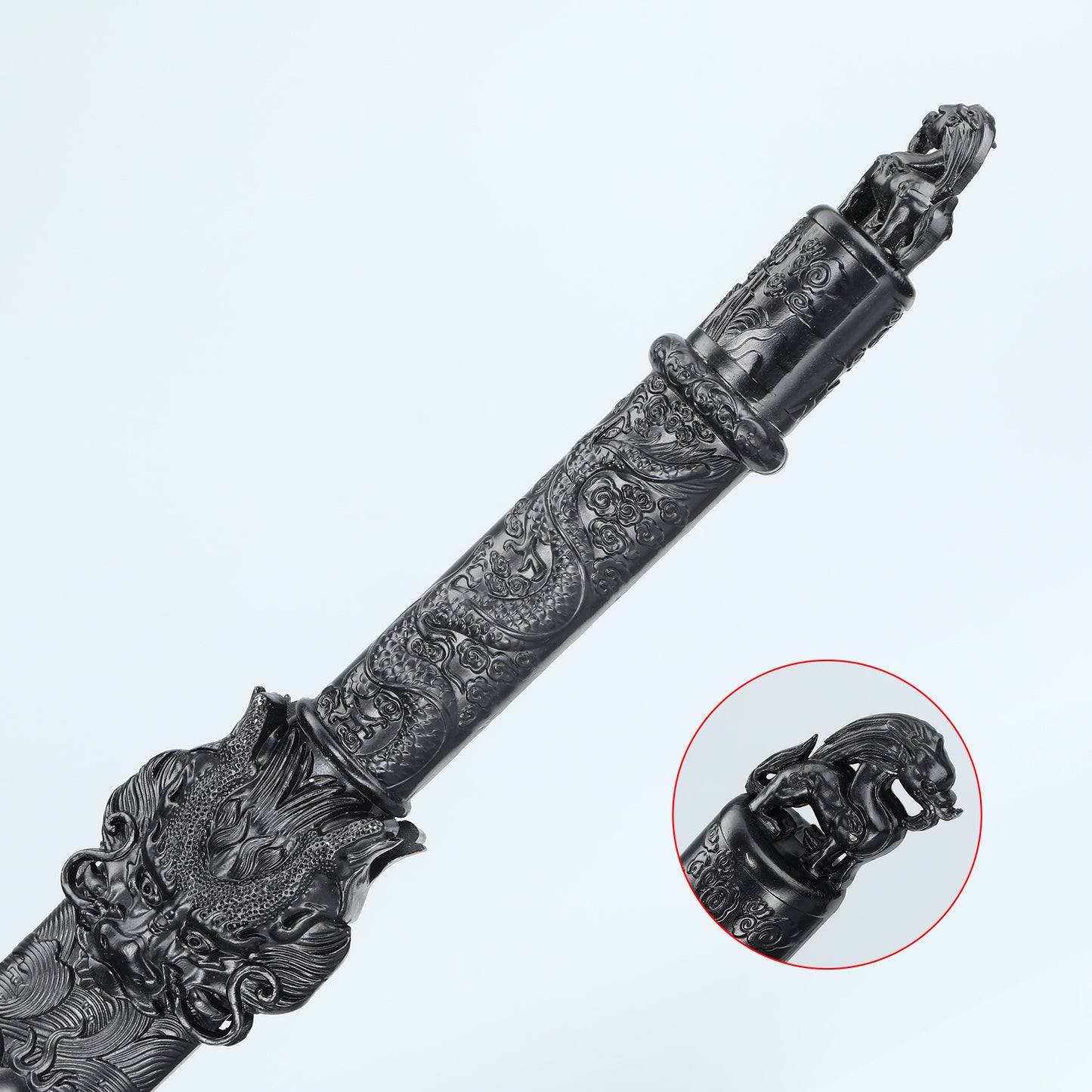 Handmade Chinese Black Dragon Theme Full Tang Han Dynasty Real Chinese Swords