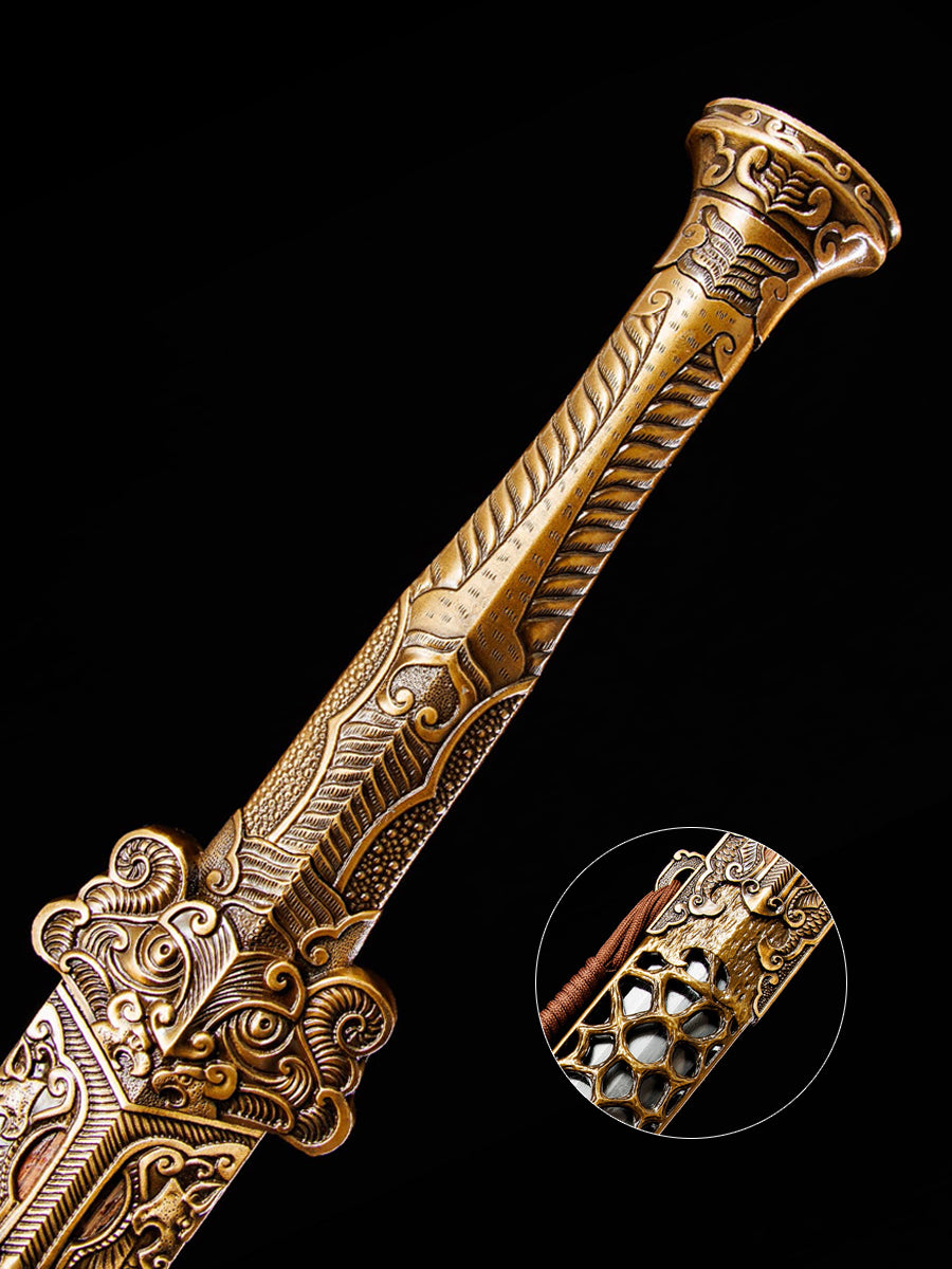 Sword Made in China Damascus Steel Forged Chicken Wings Wooden Sheath