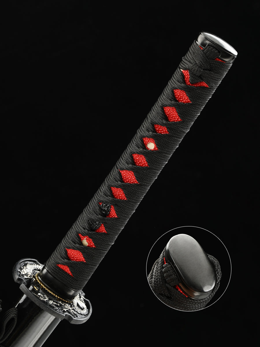 Black handmade genuine katana sword(18)