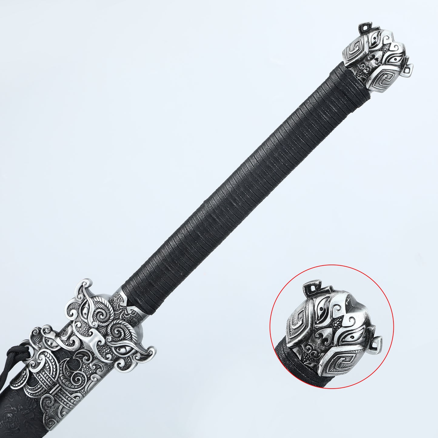 Tang Dao Chinese Film and Television Knife Decorative Knife 1095 Steel Manufacturing Dragon Pattern Sheath