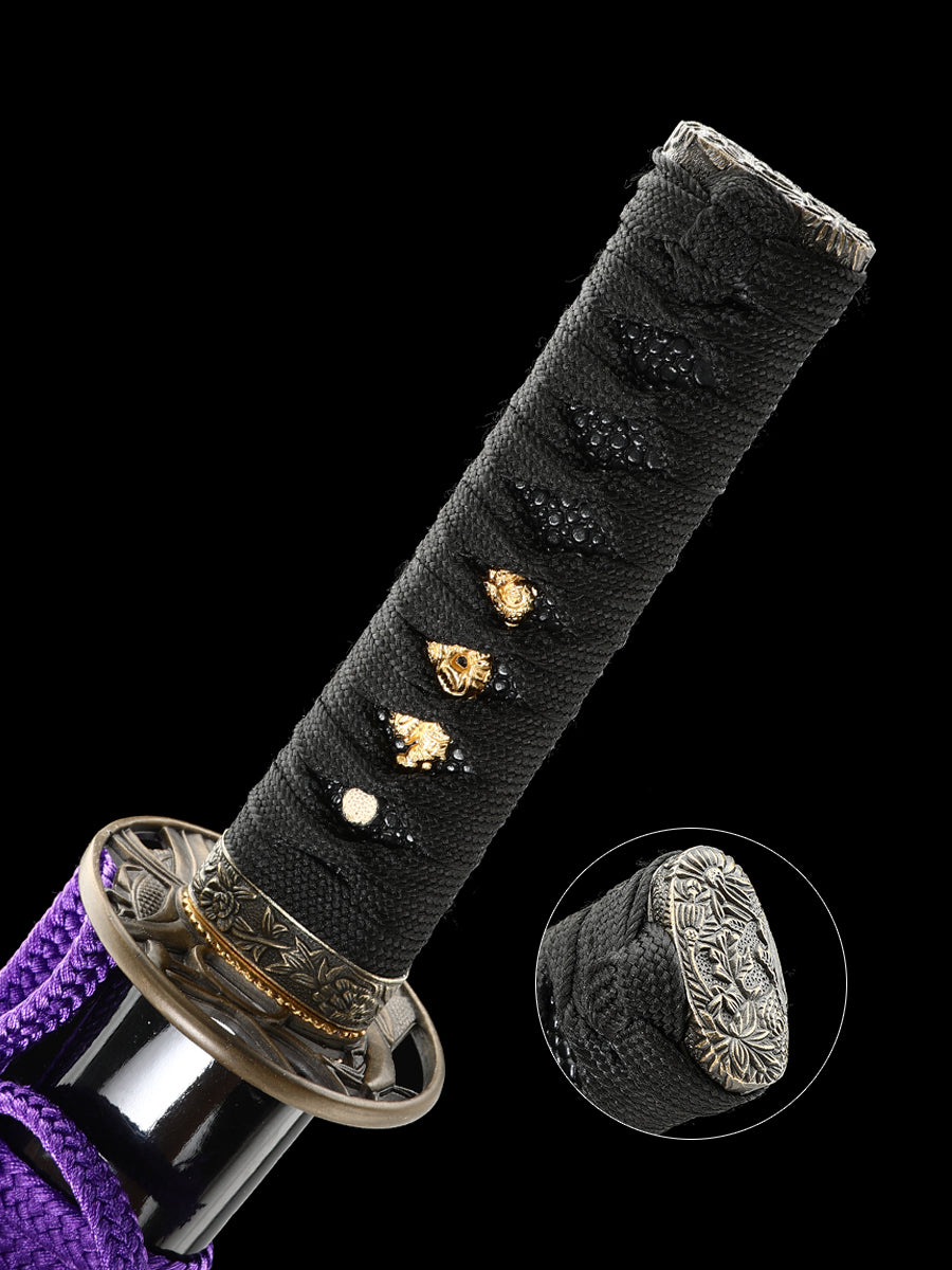 Japanese samurai short sword handmade Damascus steel collection decoration