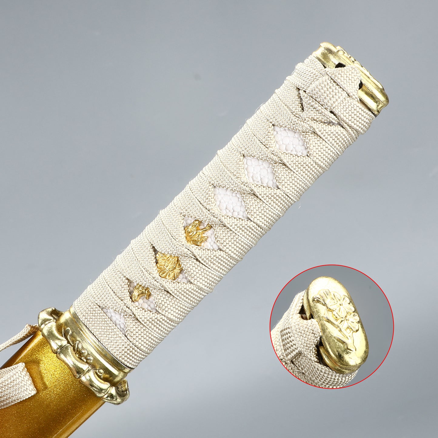20Inch Real Tantou Flame Blade Japanese Sword 1095 Steel Blade roasted gold Katana Samurai Sharp Full Tang