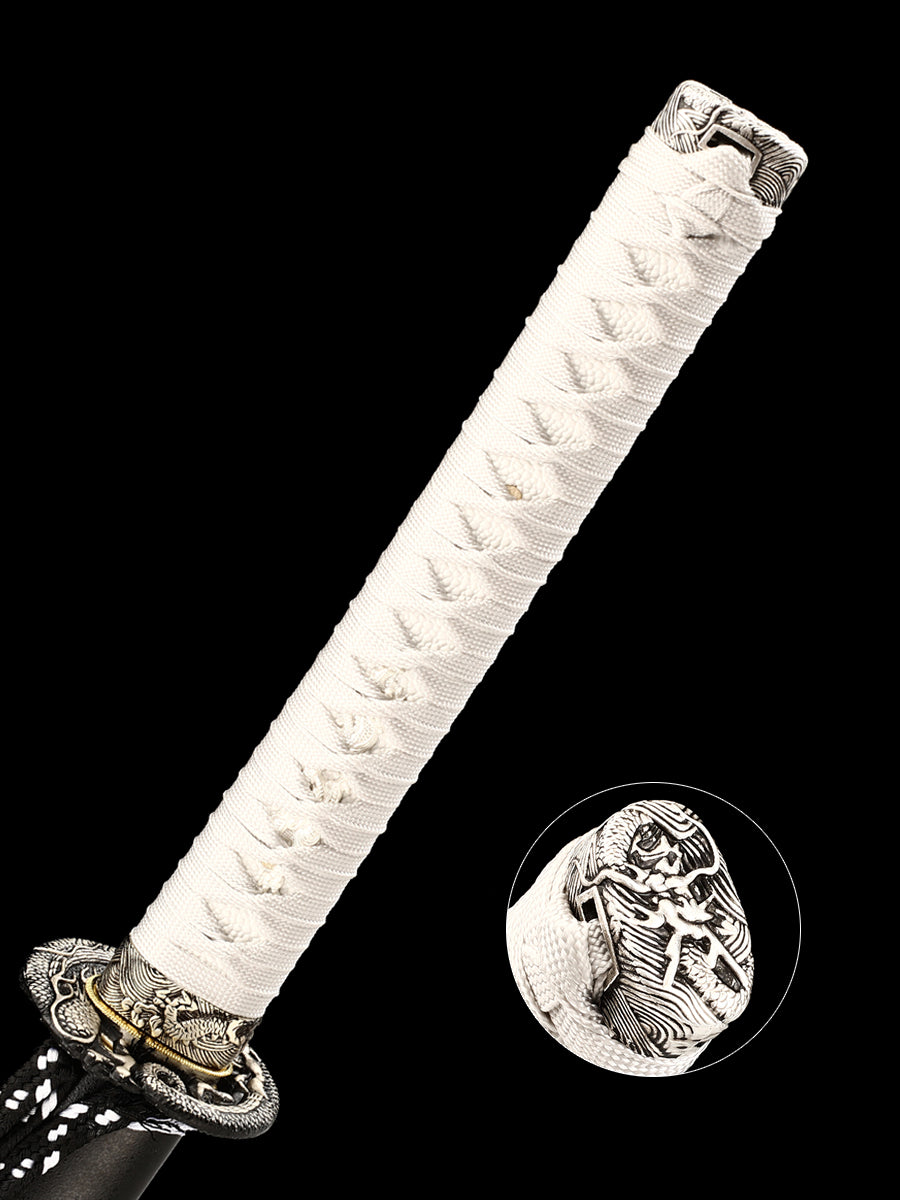 Katana Handmade Japanese Samurai Sword 1060 high Carbon Cold Steel Full Tang Sharp Can Cut Bamboo Trees