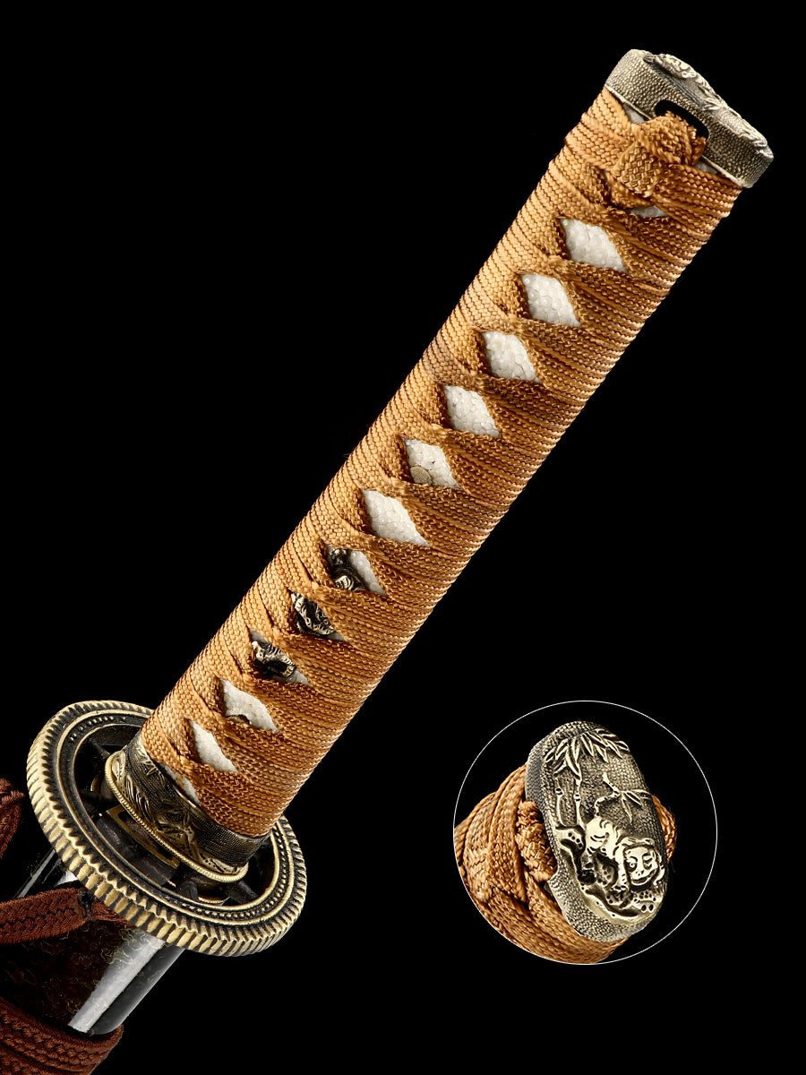 Japanese Real Sword Handmade Katana T10 Steel Samurai Hand drawn scabbard Knife Full Tang Sharp