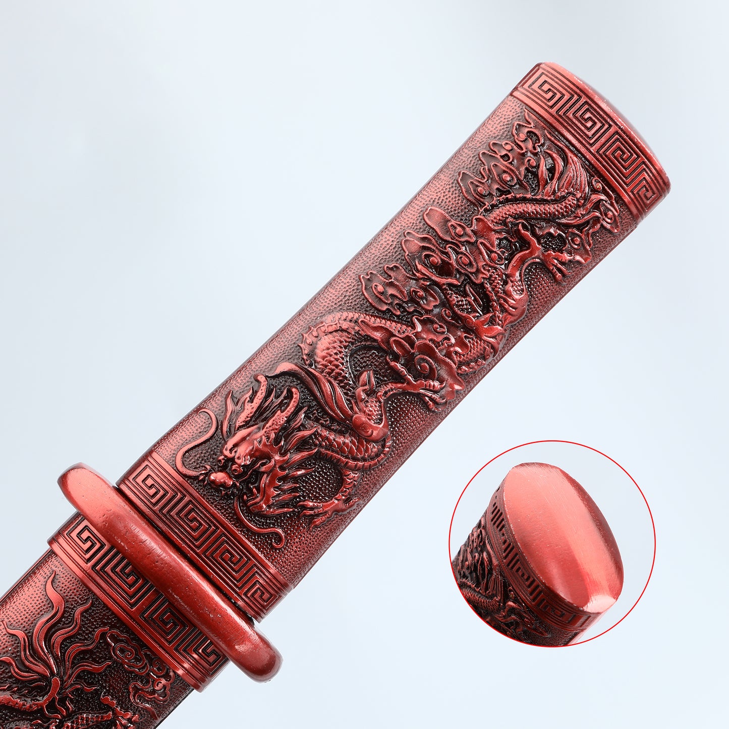 Decoration Collection Dragon and Phoenix Play Beads Short Knife Red Alloy Sheath High end Gift