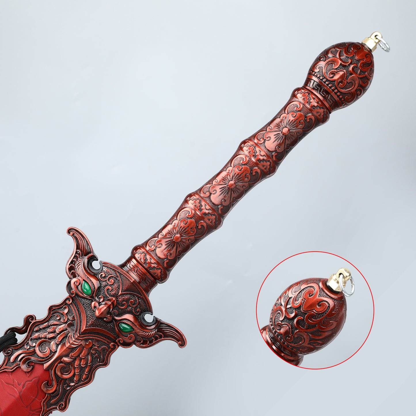 Handmade Chinese Double edged Sword 1095 Steel Red Sheath in Han Dynasty
