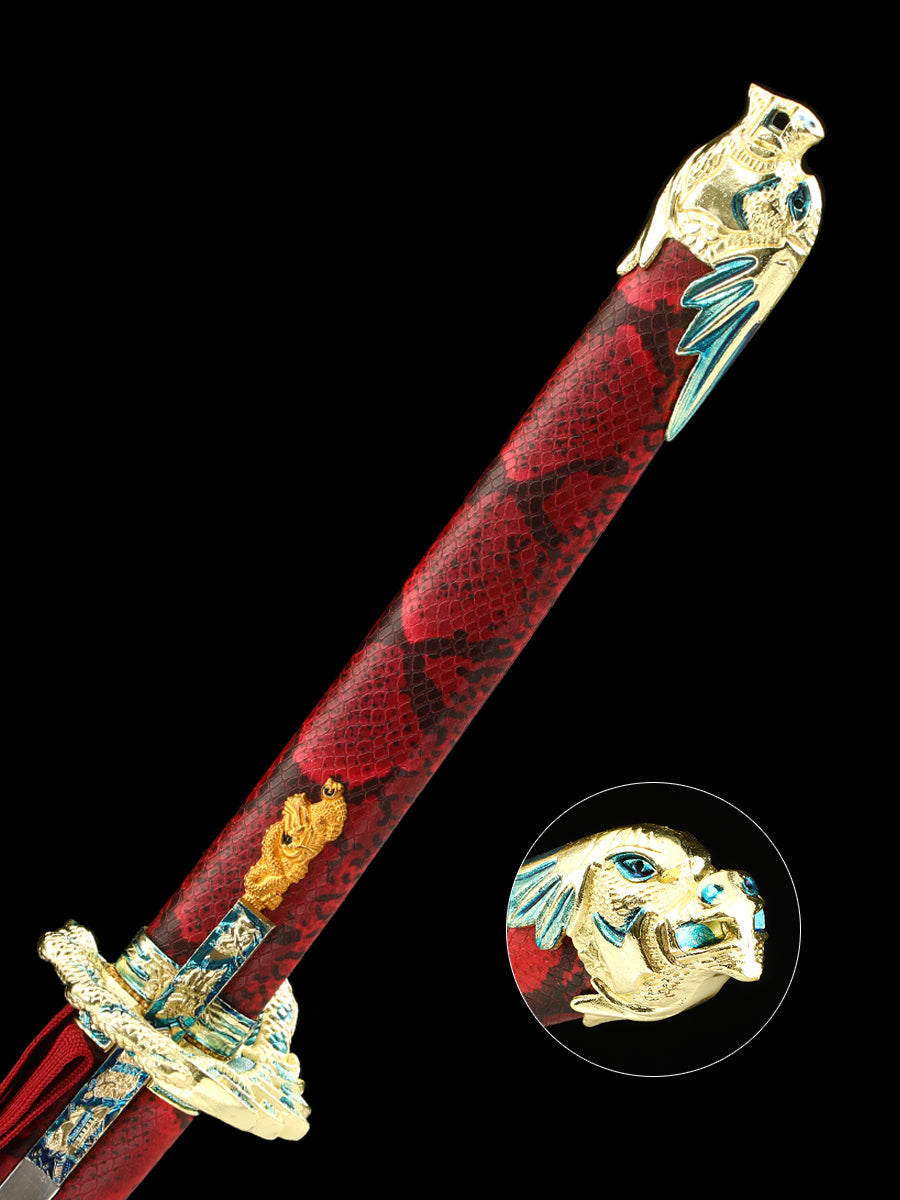 Japanese samurai sword 1095 steel made dragon sword Tan high-end gift