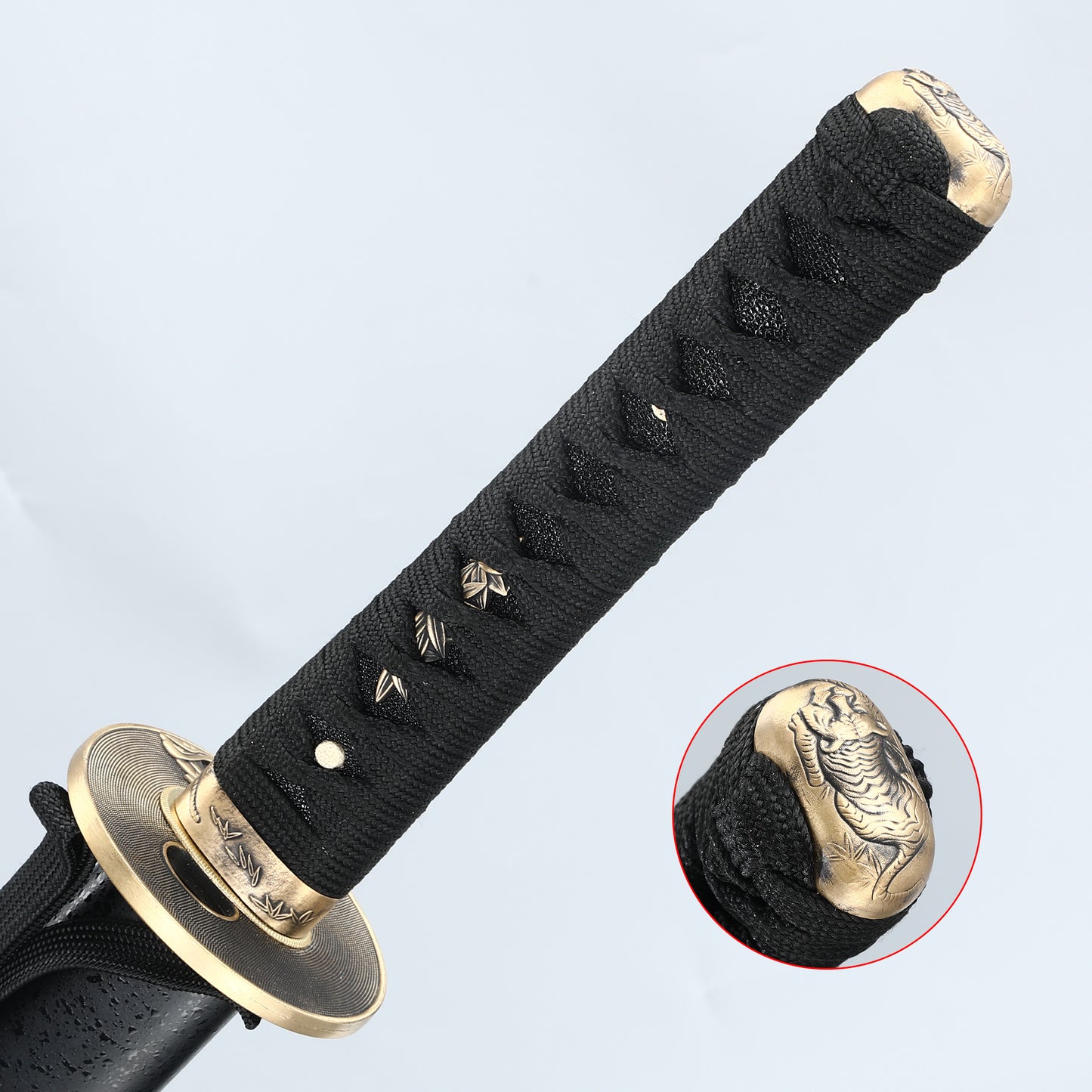 Japanese Samurai Short Sword Hand Forged Katana Black T10 Steel Strip Blade True Full Tang