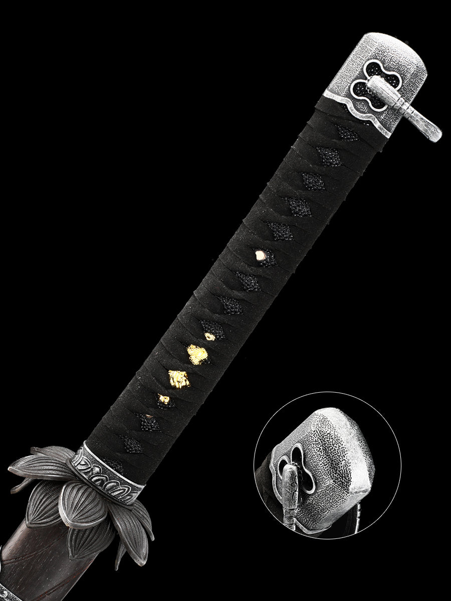 (44)Handmade authentic Japanese samurai sword manganese steel baked black knife men's boutique gift series