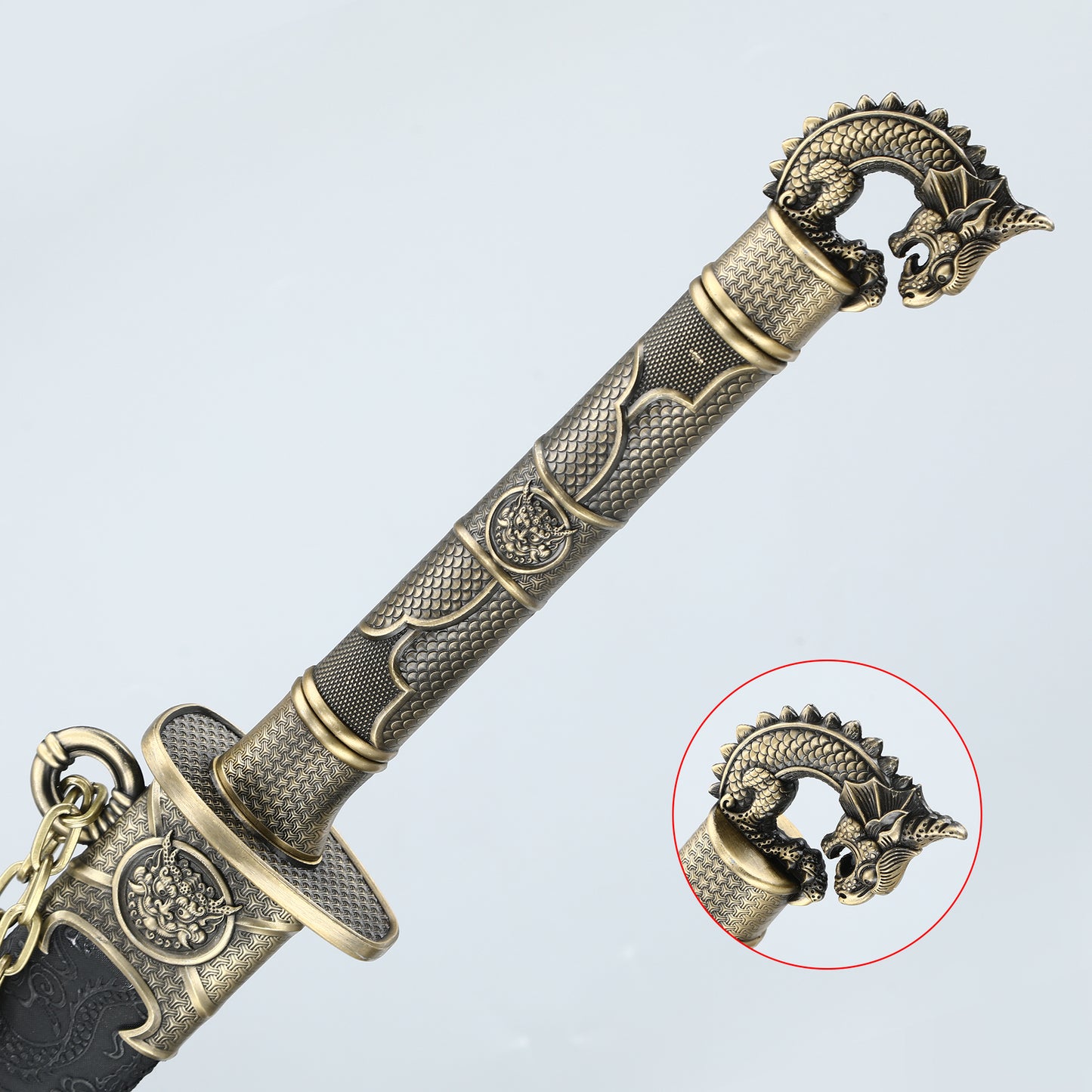 Tangdao 1095 steel made pear wood sheath dragon patterned sheath China