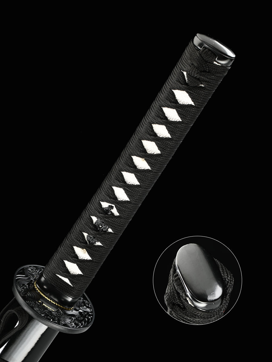 Japanese samurai sword handmade ninja knife 1060 steel blackened precious gift