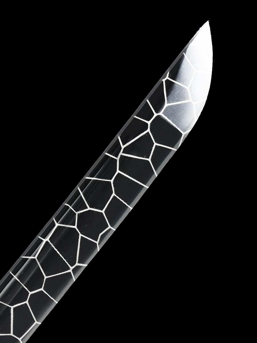 (31)Handmade authentic Japanese Samurai sword 1060 steel baked black