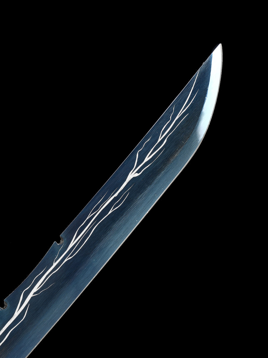 (143)(143) Long knife made of 1095 steel blue