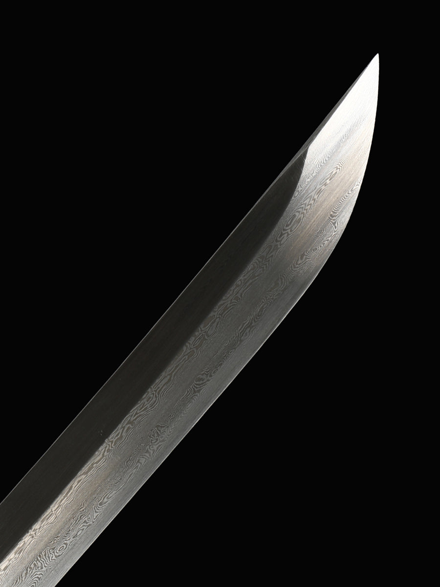 Advanced Japanese Samurai Handmade Katana Black Three Hand Forged Solid Wood Sheath Full Tang
