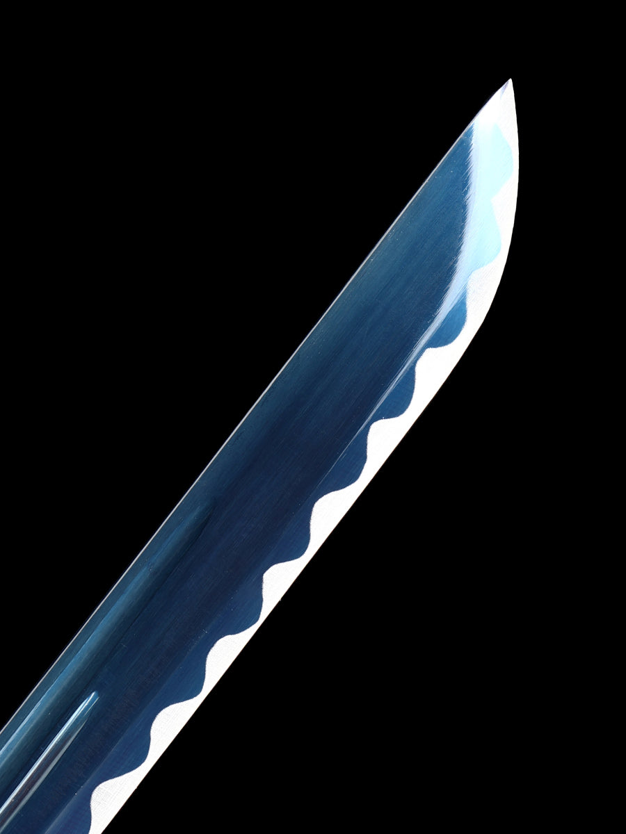 Long knife, large machete, 1060 steel, baked blue, collectible decorative knife