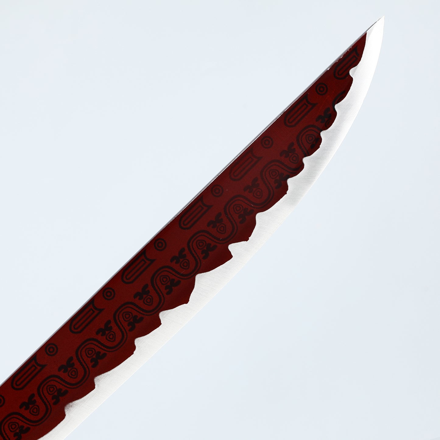 Chinese Tang knife made of 1095 steel, red gear with dragon pattern sheath