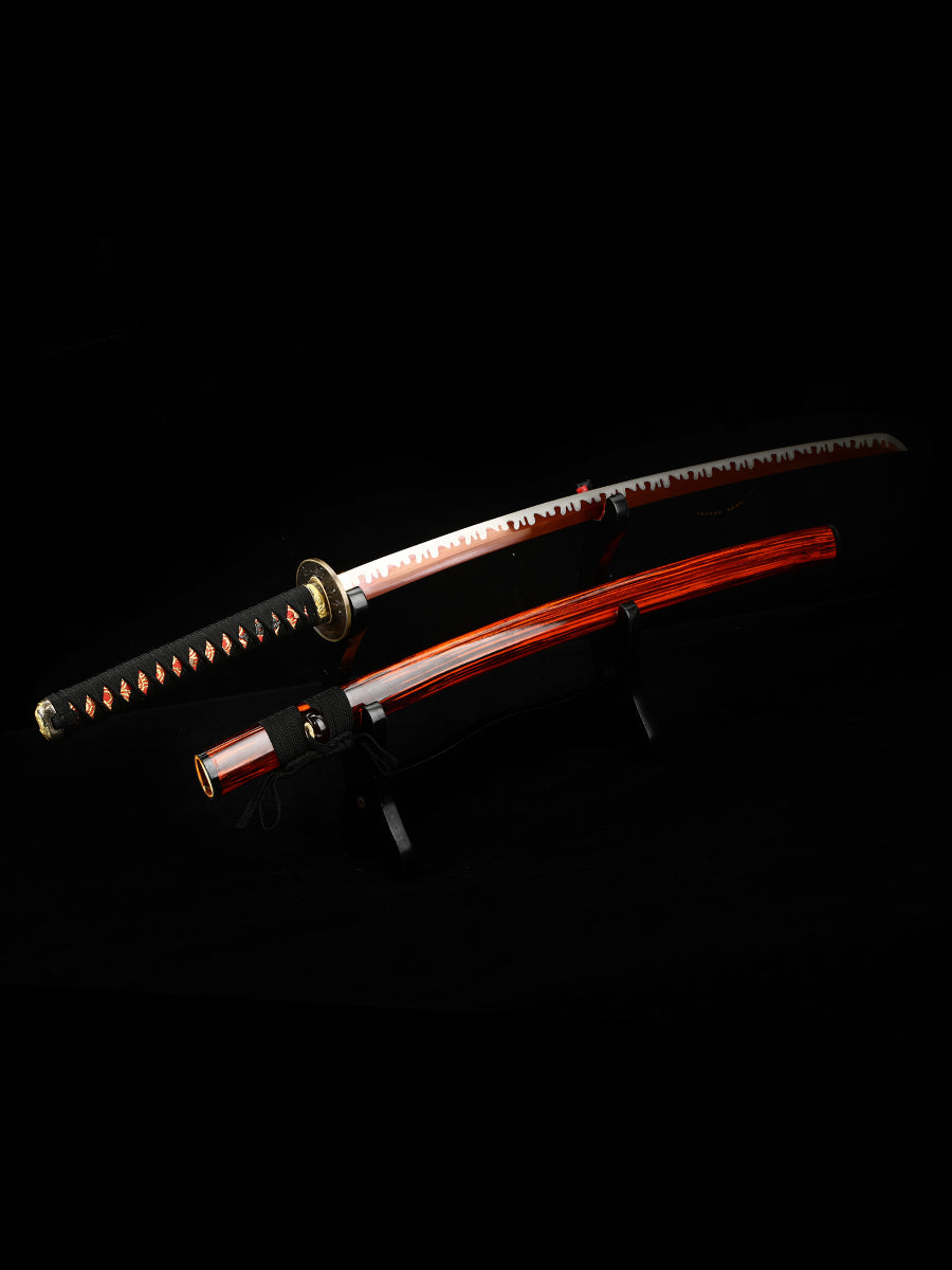 Home Decoration Samurai Sword Dark Red Sheath T10 Blade Handmade