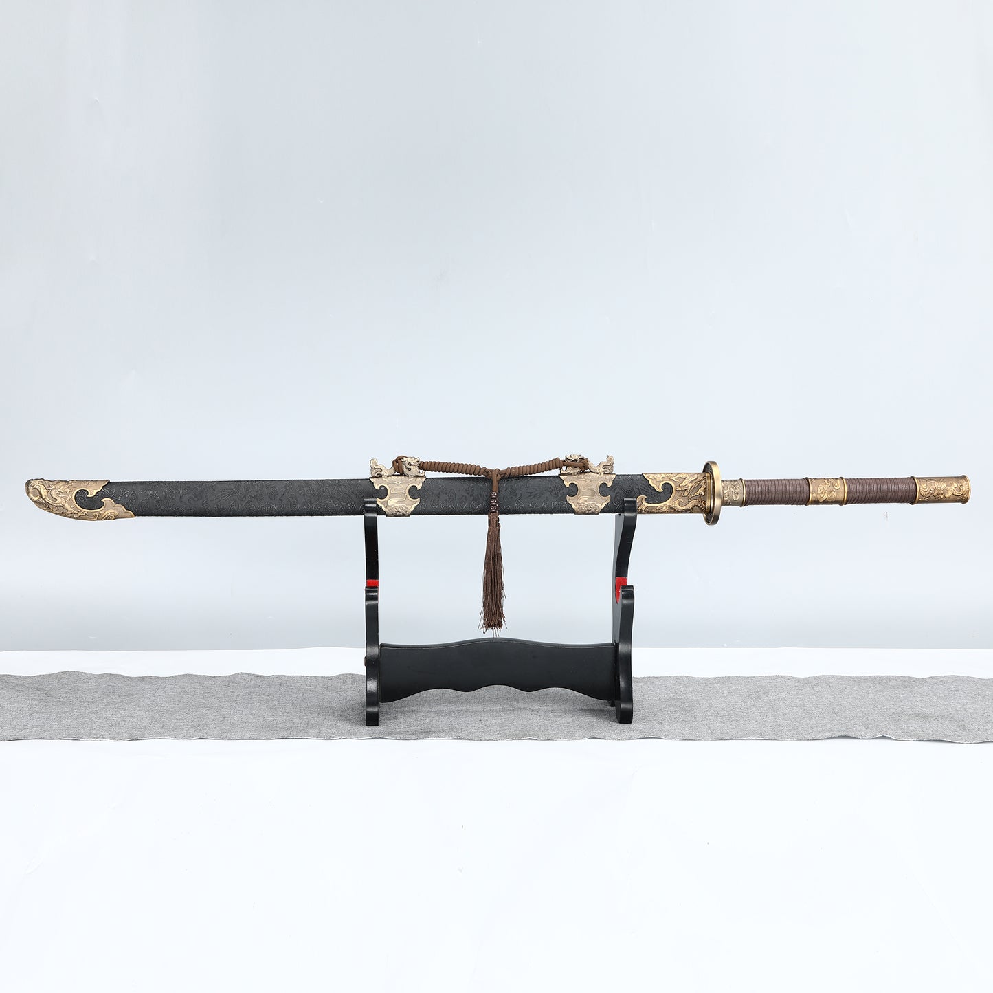 High Carbon Steel Chinese Sword Tang Dynasty Dao Straight Blade Dragon Pattern Sheath(TD001)
