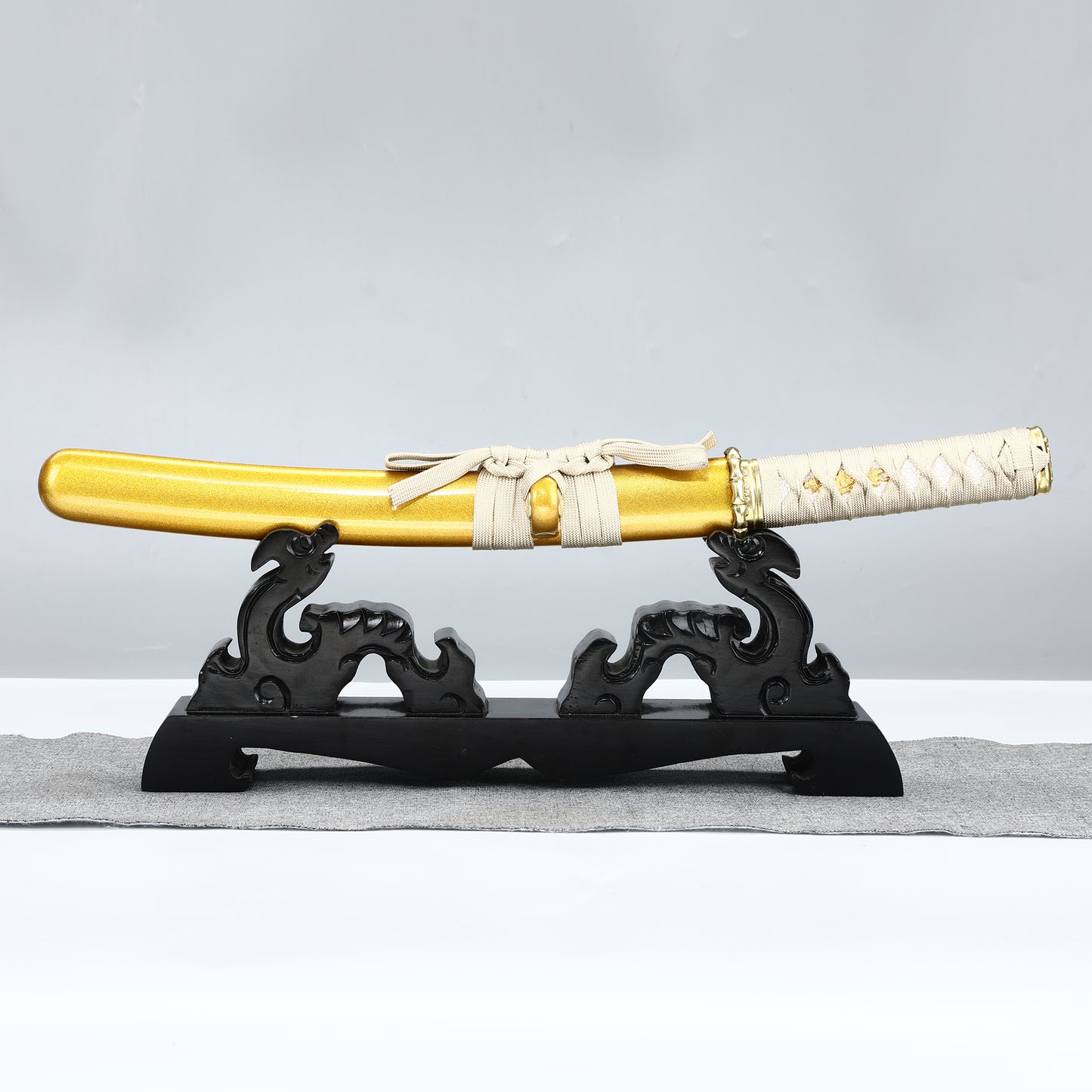 20Inch Real Tantou Flame Blade Japanese Sword 1095 Steel Blade roasted gold Katana Samurai Sharp Full Tang