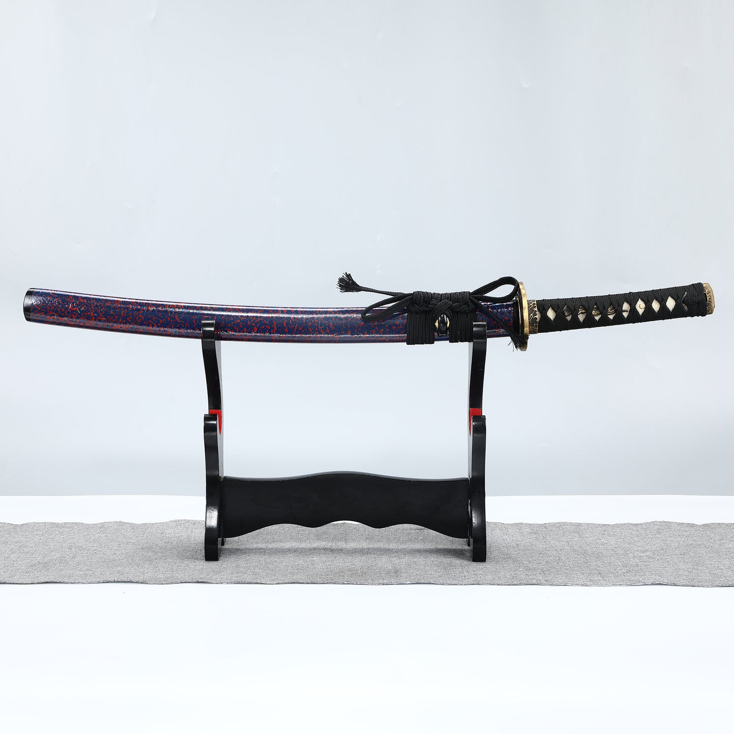 Advanced Samurai Handmade Katana Black T10 Steel Three Handcrafted Purple Sheath Full Tang