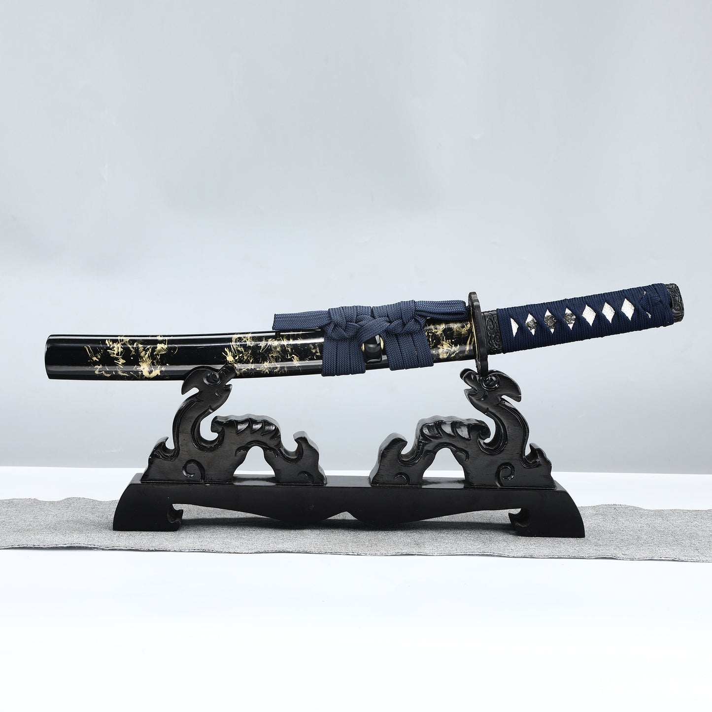 Japanese Samurai Katana Tantou Sword Damascus Steel Oil quenching Real Sharp Blade Full Tang 20Inch