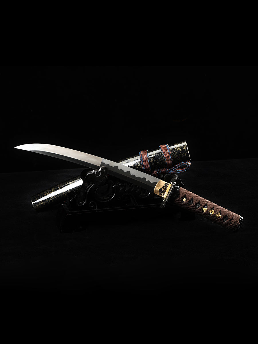 Japanese 20Inch 1095钢 Katana Samurai Sword Sharp Full Tang Blade baked black grinding pattern 