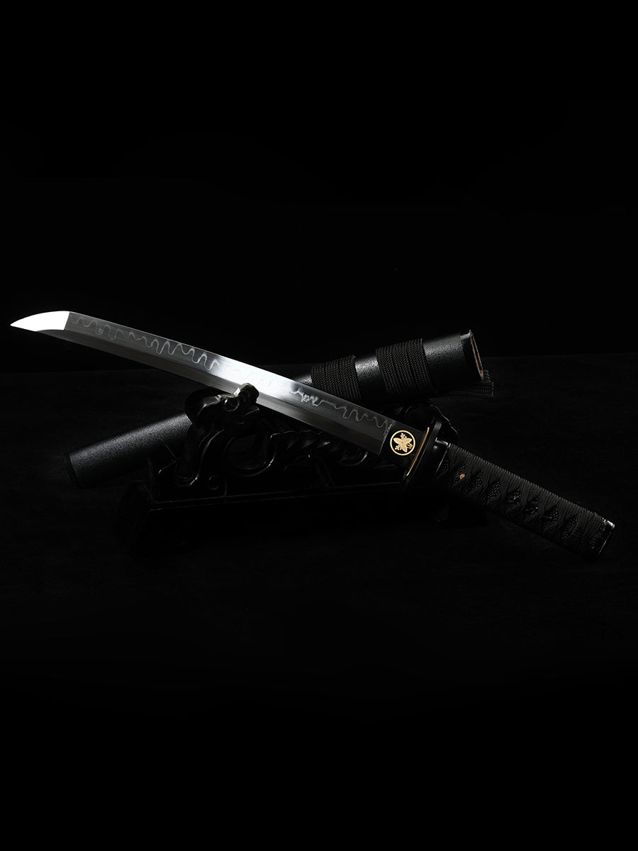 (92)Ninja Short Blade T10 Steel Warrior Blade Sharp All Tang Battle Preparation