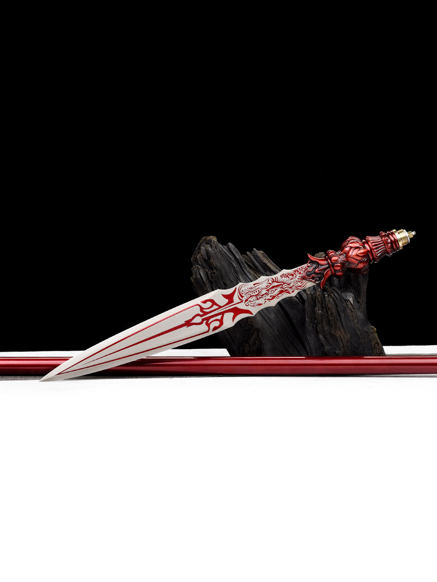 Eighteen weapons decoration collection, lotus spear red