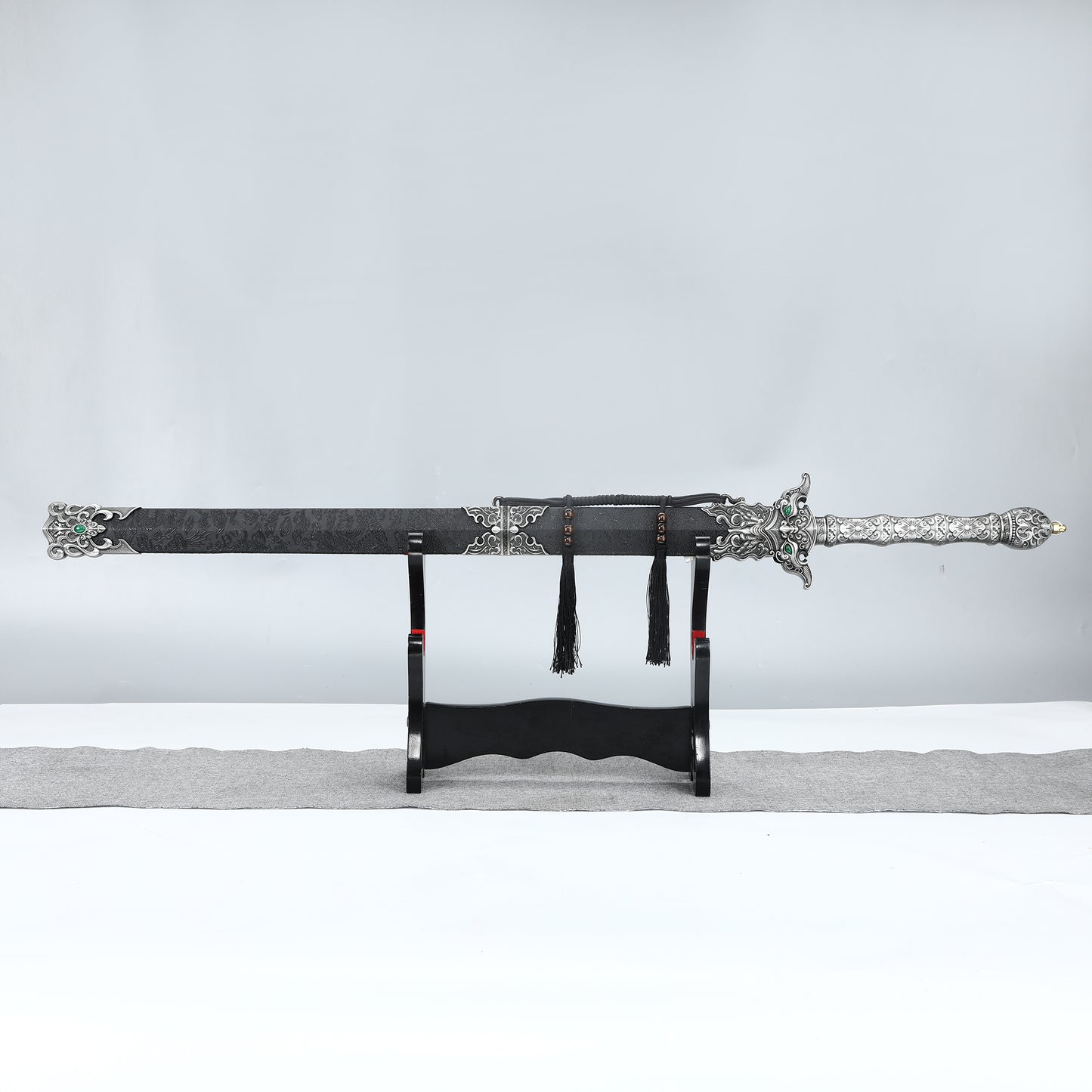 Chinese Double edged Sword Handmade 1095 Steel Red Sheath in Han Dynasty