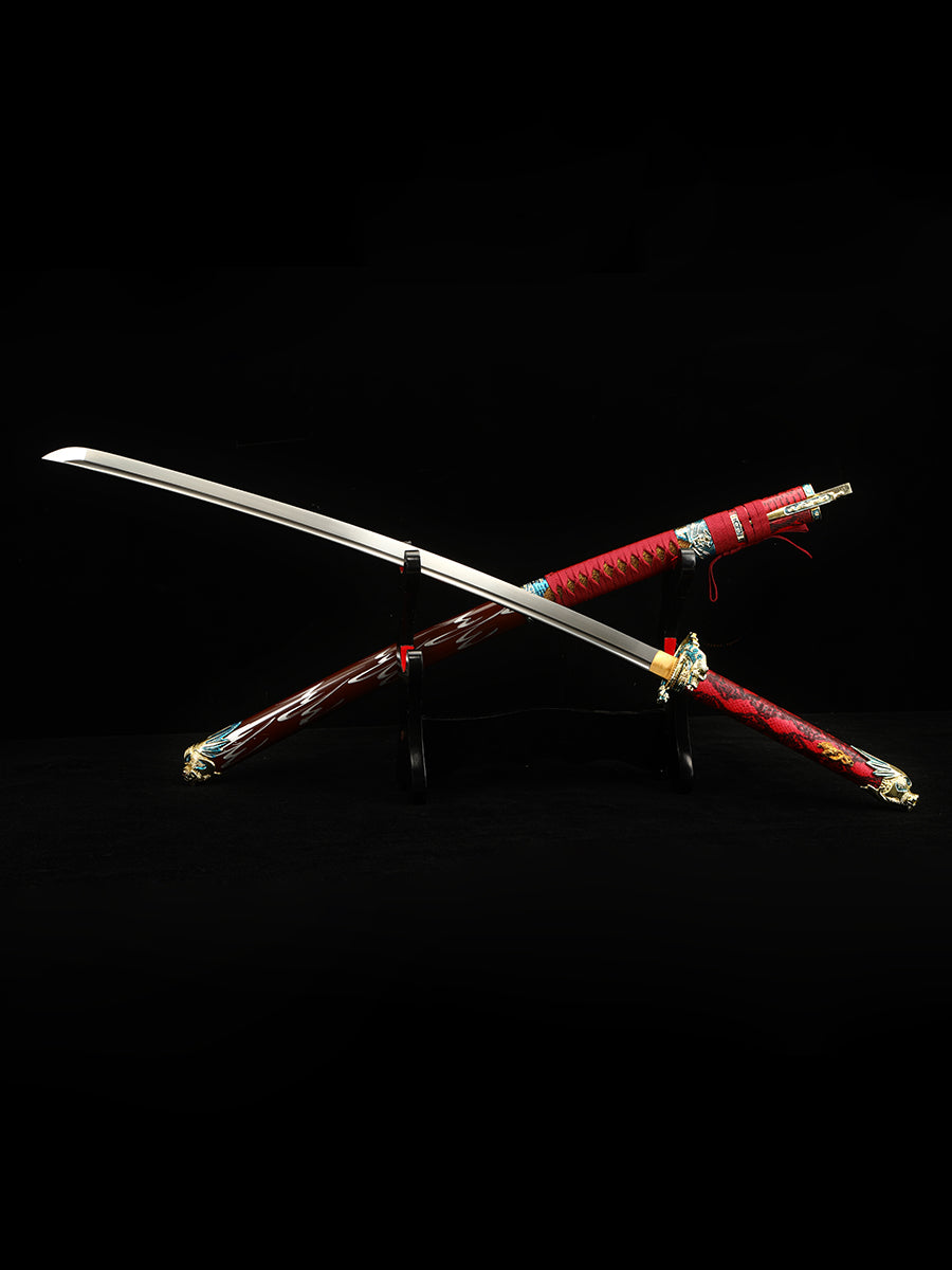 Japanese samurai sword 1095 steel made dragon sword Tan high-end gift
