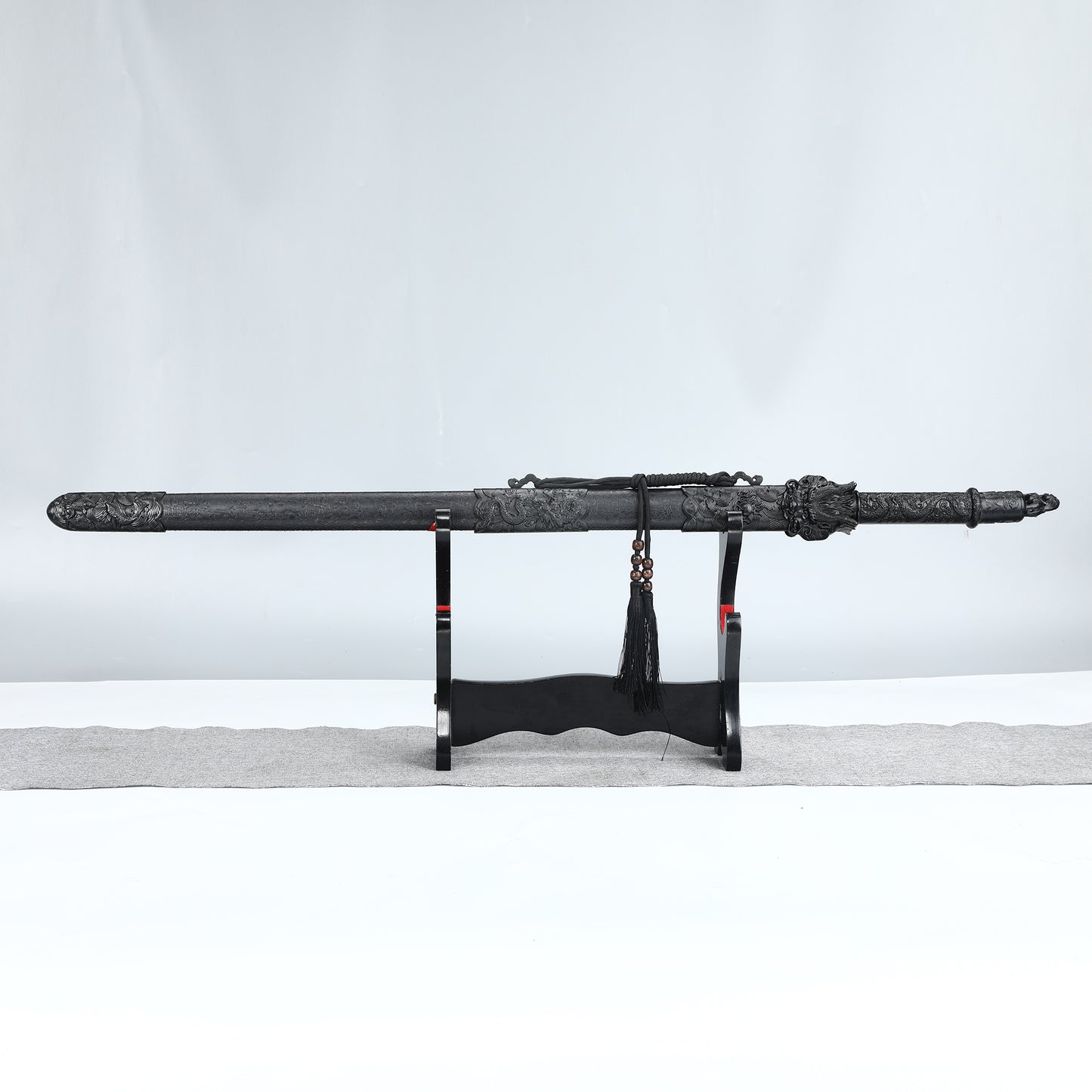 Handmade Chinese Black Dragon Theme Full Tang Han Dynasty Real Chinese Swords