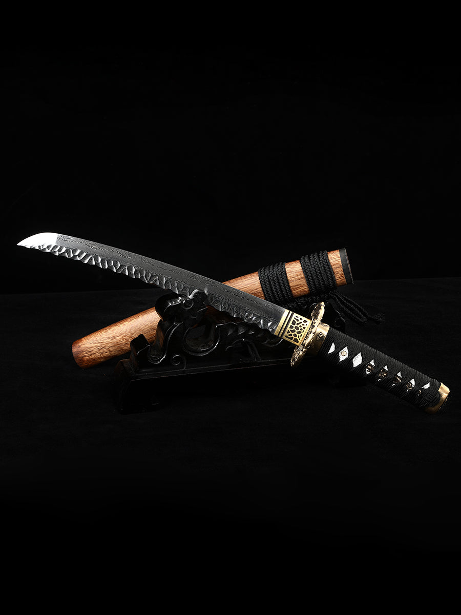 Handmade Damascus steel decorative knife, Japanese samurai sword