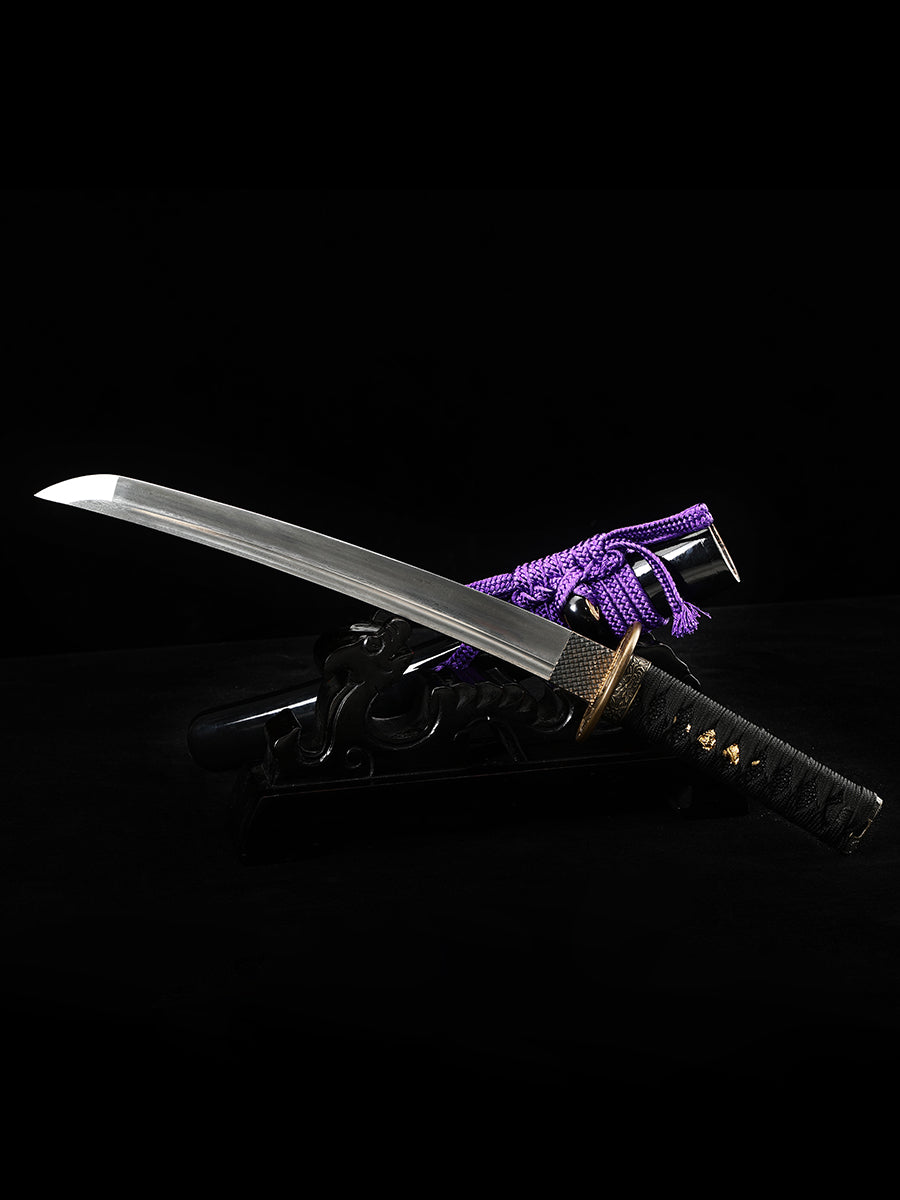 Japanese samurai short sword handmade Damascus steel collection decoration