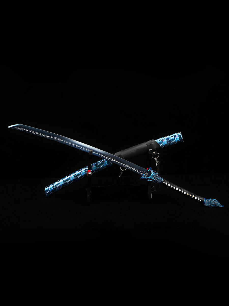(143)(143) Long knife made of 1095 steel blue