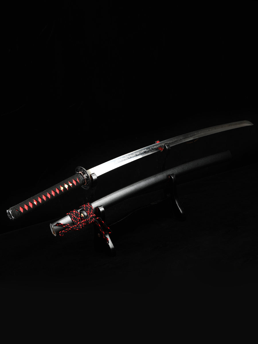 Handmade Japanese Katana Sword T10 Folded Clay Tempered Steel Real Hamon(22)