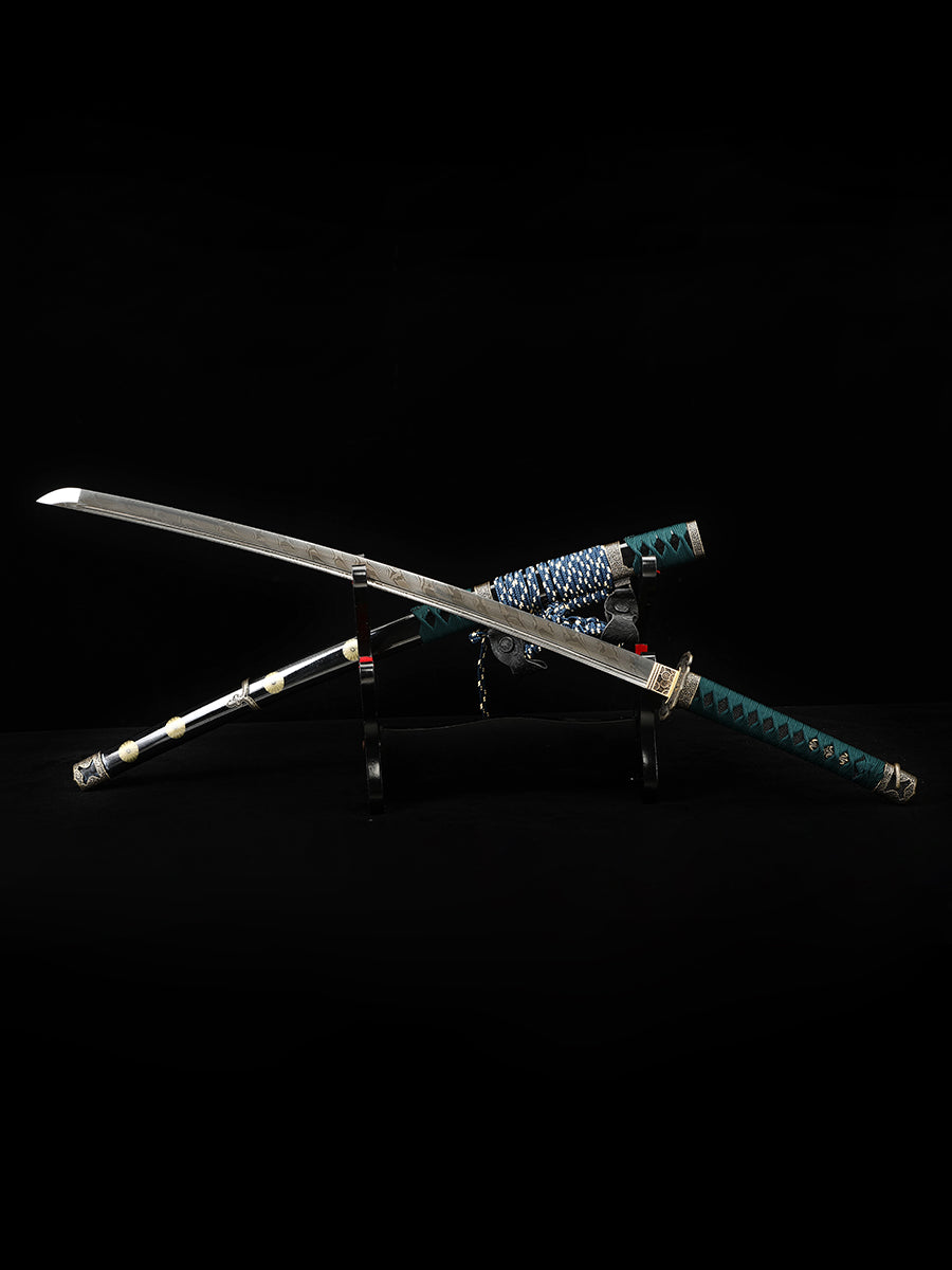 Handmade Japanese sword, Damascus steel samurai sword, Tai sword decoration collection