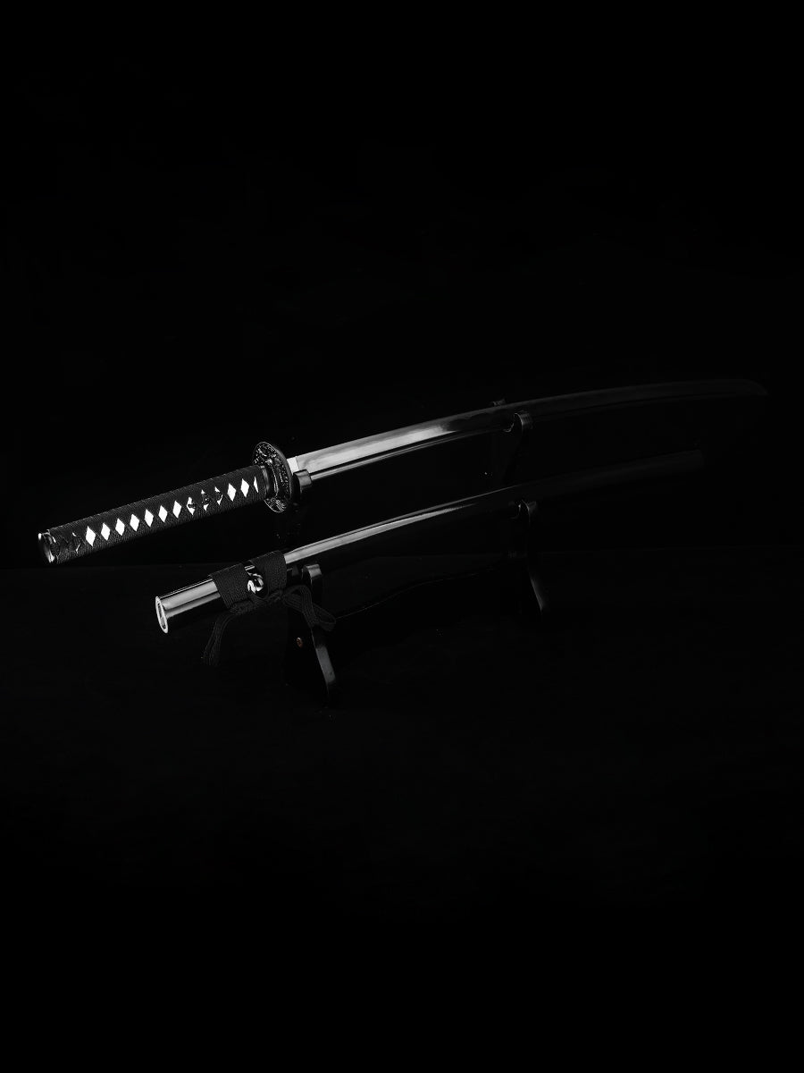 Japanese samurai sword handmade ninja knife 1060 steel blackened precious gift