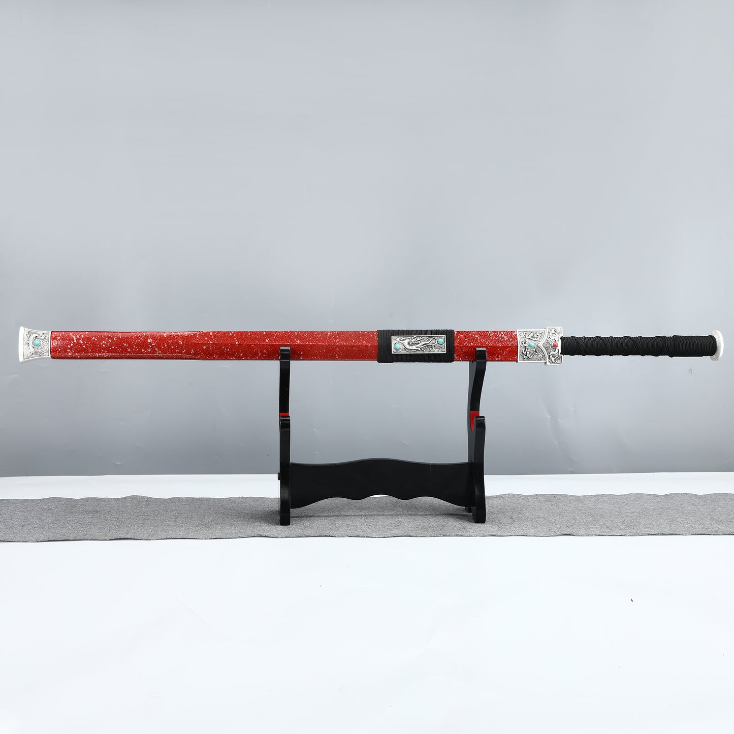 Hand crafted Han Dynasty collection gift sword made of 1095 steel with a red sheath