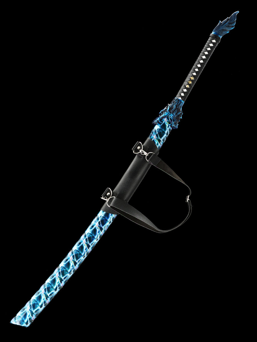 (143)(143) Long knife made of 1095 steel blue