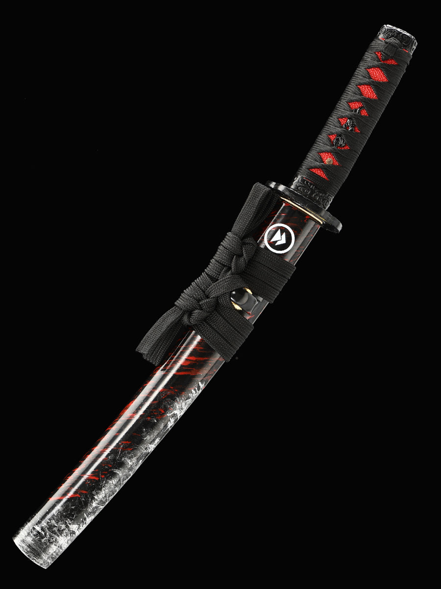 real Japanese Sword Handmade Short Katana forged fromT10 carbon steel Clay Tempered Full Tang Samurai Sword Razor Sharp