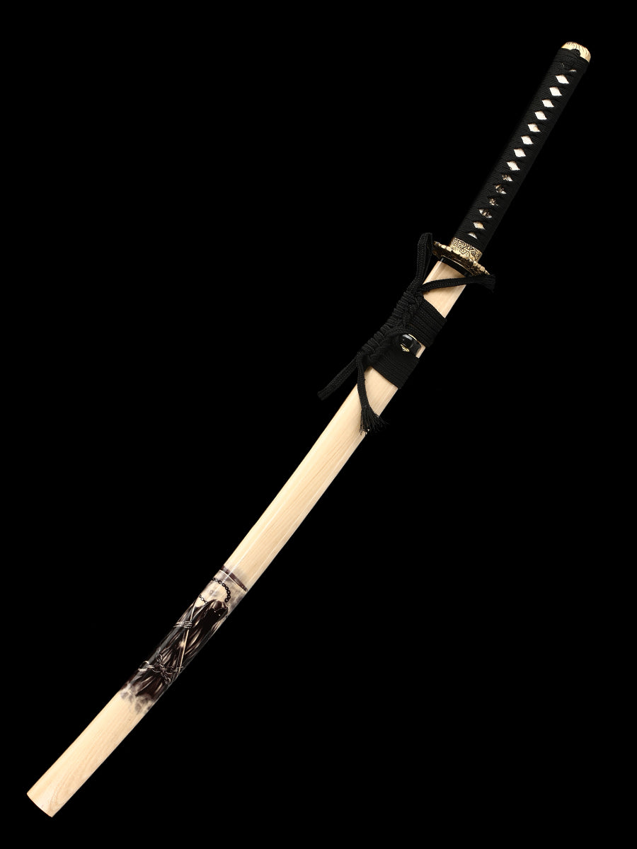 Aut Japanese knife made of Damascus steel with twisted patterns, hand forged and sharpened(79)