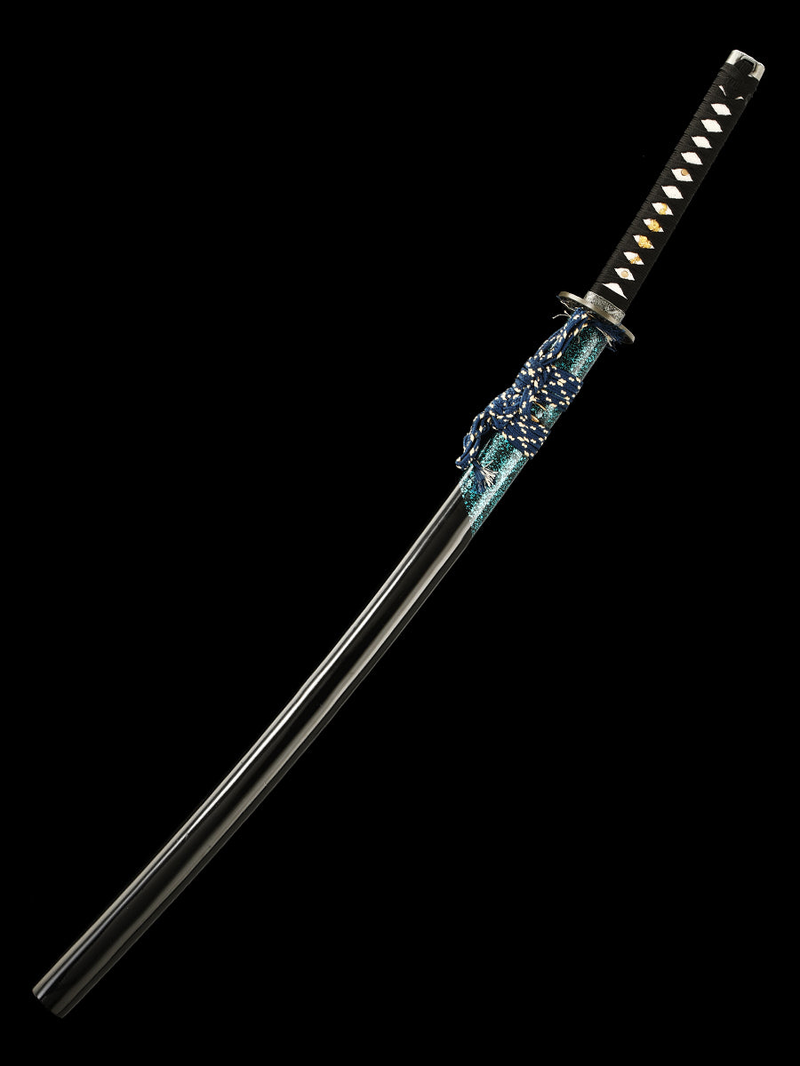 Handmade Japanese Katana Sword T10 Folded Clay Tempered Steel Real Hamon(16)
