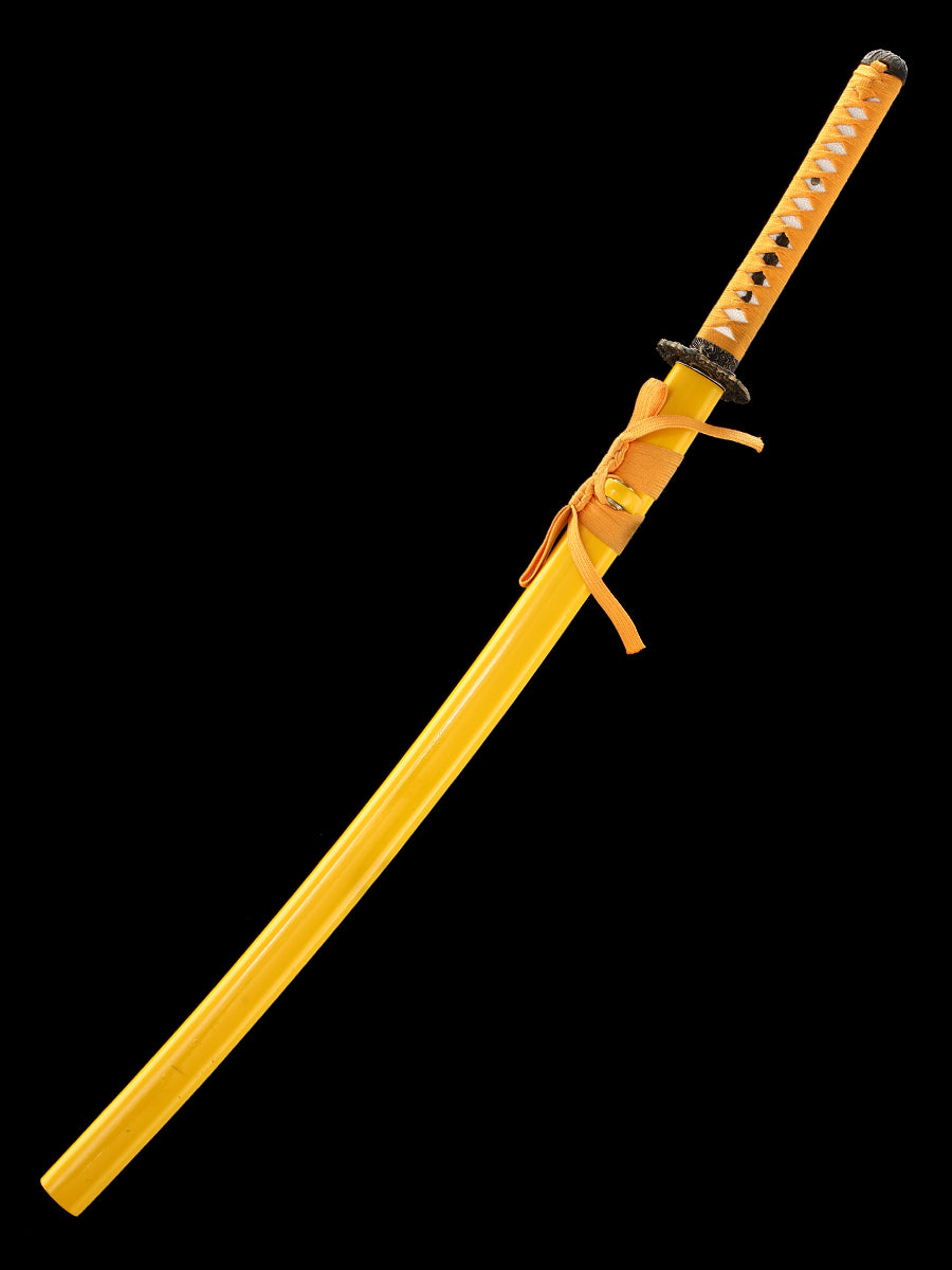 (14)Handmade authentic Japanese Samurai Sword 1060 steel baked blue with green Saya