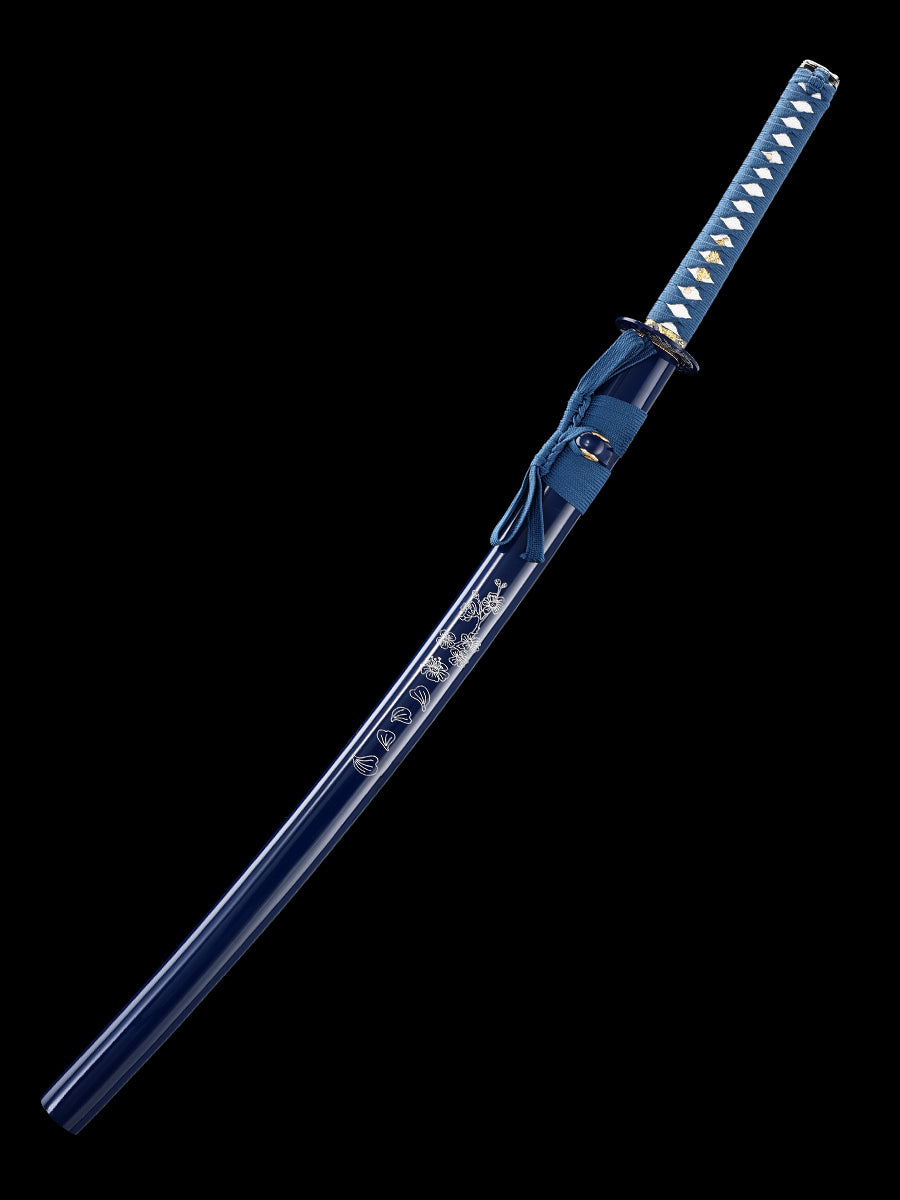 (63)Handmade Authentic Japanese Samurai Samurai Sword Carbon Steel Grilled Blue Knife Men's Boutique Gift Series