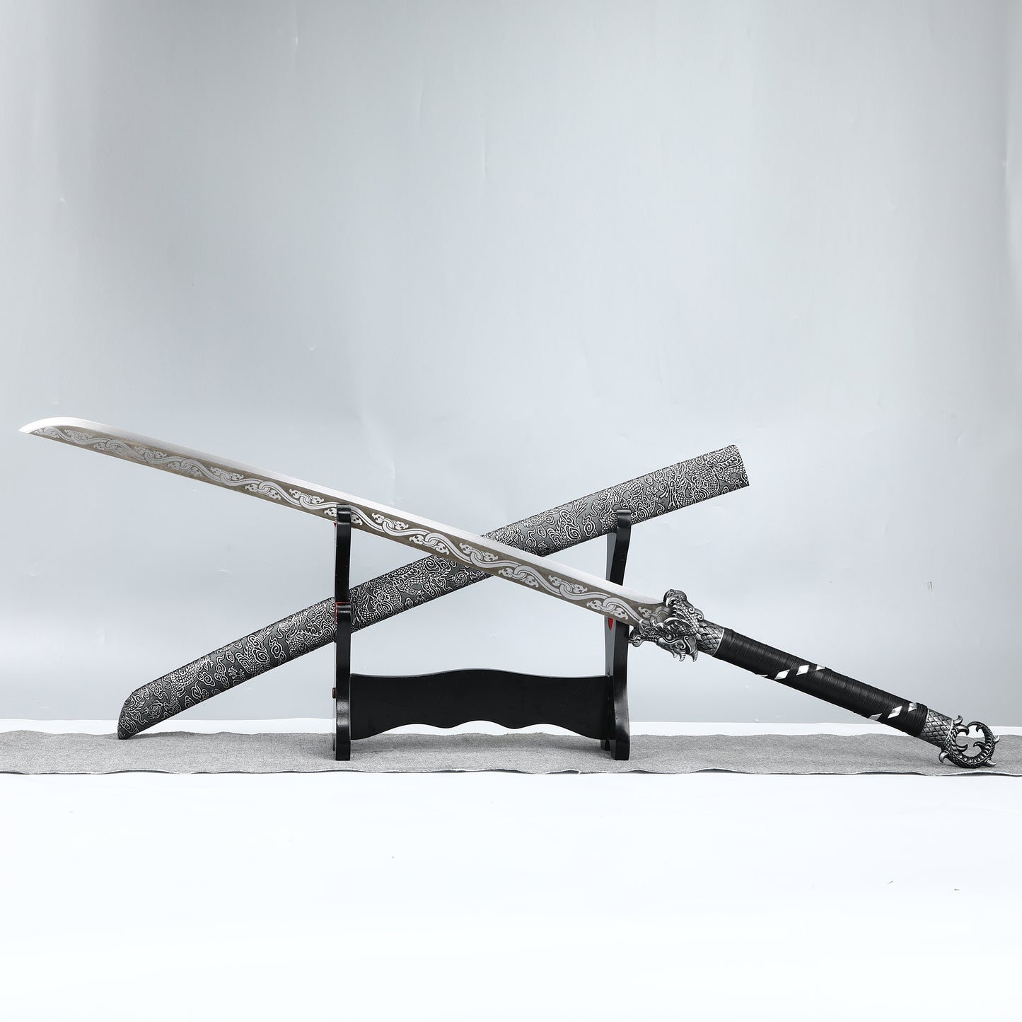 Chinese Sword Tang Dynasty Blade Carbon Steel Edge Lika Dragon Pattern Sheath(TD004)