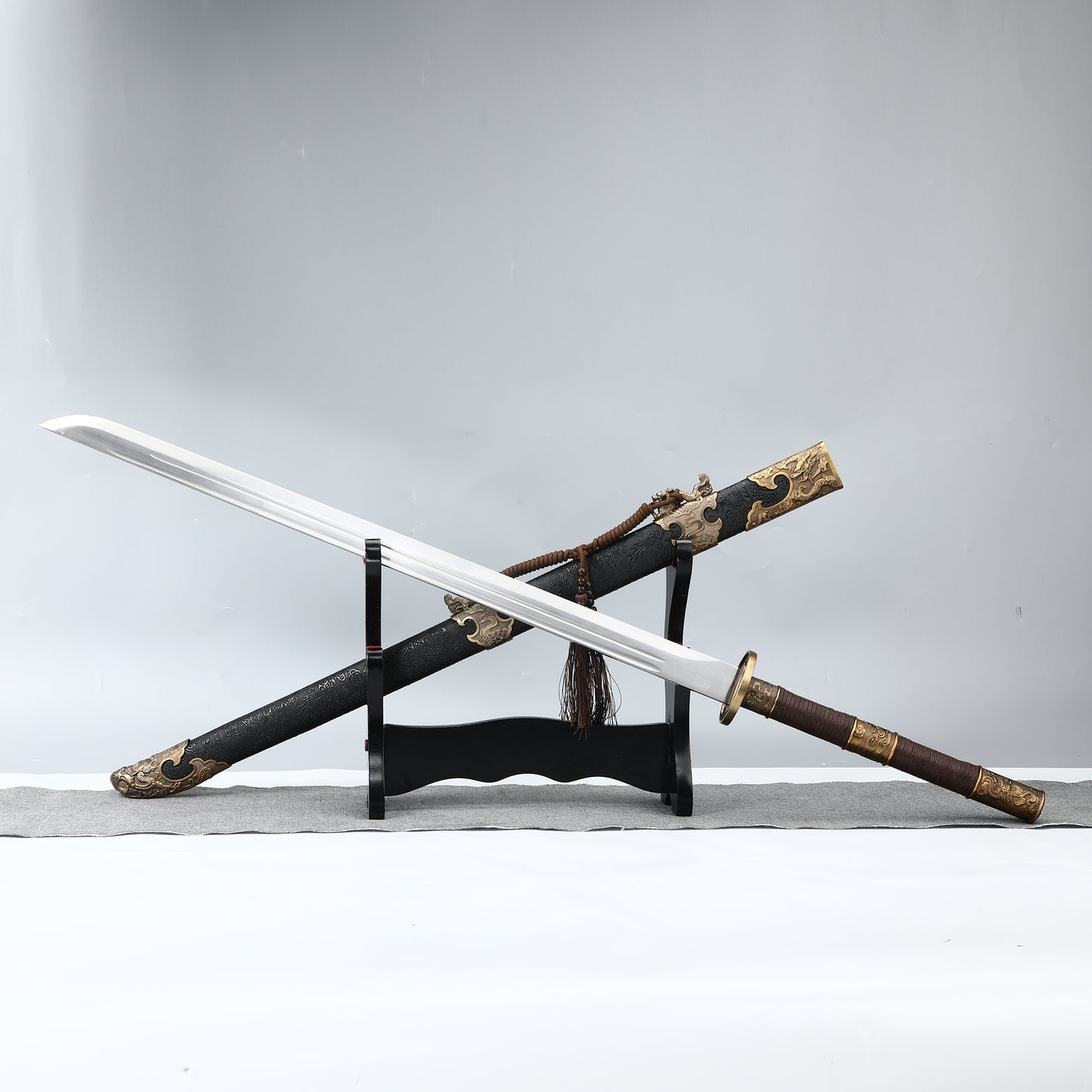 High Carbon Steel Chinese Sword Tang Dynasty Dao Straight Blade Dragon Pattern Sheath(TD001)