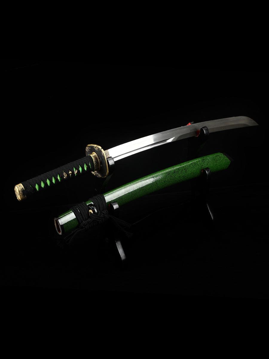 Advanced Japanese Samurai Handmade Katana Black Three Hand Forged Solid Wood Sheath Full Tang