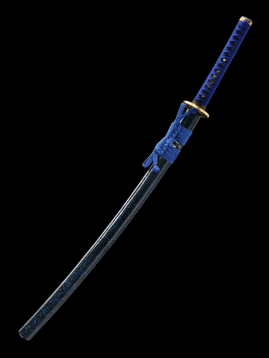 Home Decoration Samurai Sword Blue Sheath T10 Blade Handmade