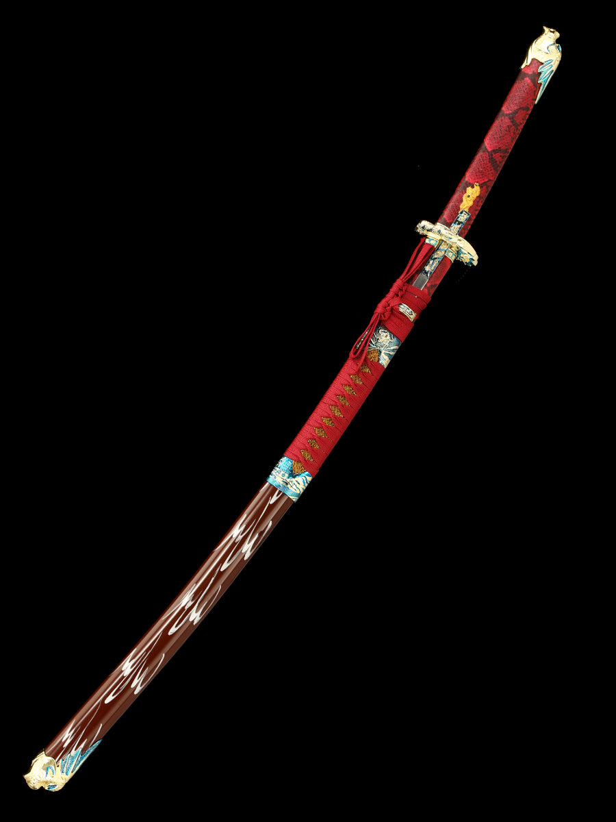 Japanese samurai sword 1095 steel made dragon sword Tan high-end gift