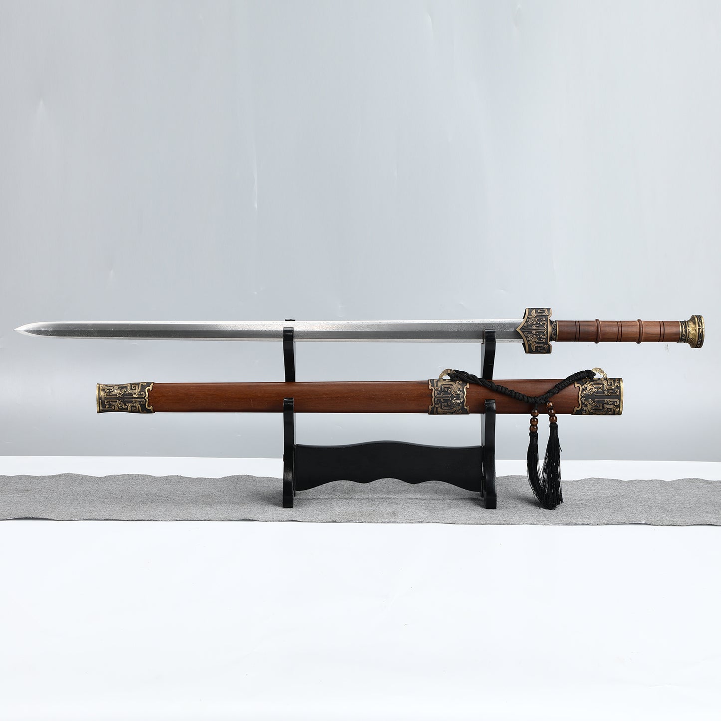 Chinese Han Dynasty Sword Damascus Steel Blade Eight sided Han Sword High end Collection